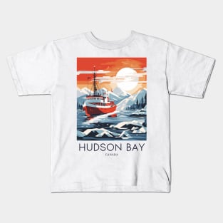 A Pop Art Travel Print of Hudson Bay - Canada Kids T-Shirt